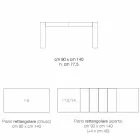 Extendable matbord i melamin trä gjord i Italien, Oky Viadurini