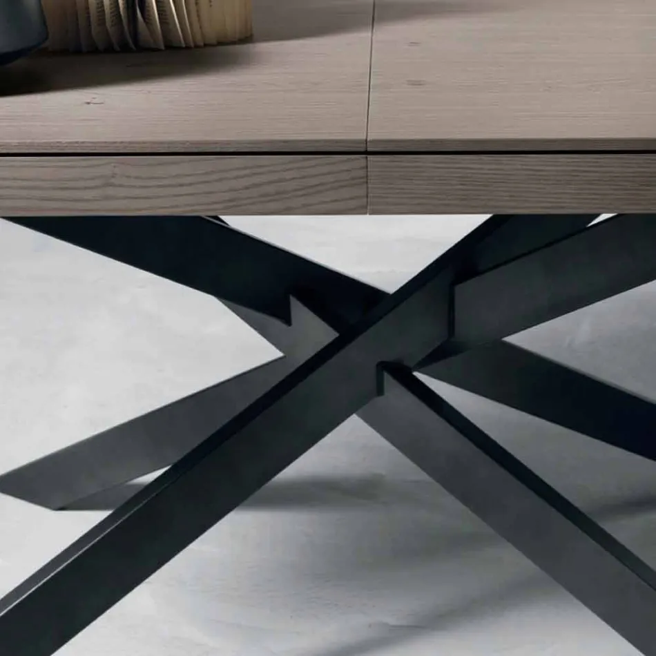 Utdragbart matbord i ekträ L315cm tillverkat i Italien Oncino Viadurini