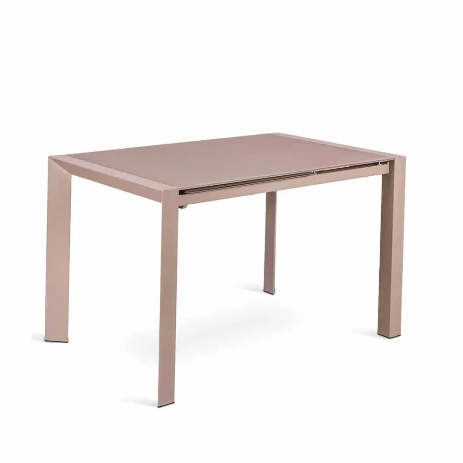 matbord glas bord och metall Oddo Viadurini