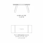 Extendable modernt glas matbord tillverkat i Italien, Azad Viadurini