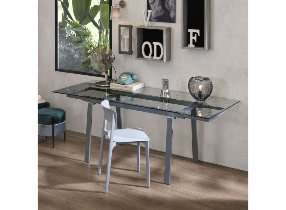samtida glas matbord utdrag, W140 / D80 cm 200x, Nardo Viadurini
