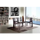 Utdragbart matbord, härdat glasskiva - Faleria Viadurini