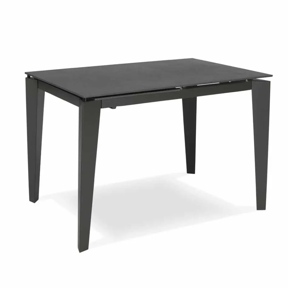 Dining glaskeram Förlänga tabell, 120 / cm 170xP80, Bino Viadurini