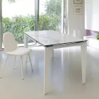 Dining glaskeram Förlänga tabell, 120 / cm 170xP80, Bino Viadurini