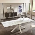 Dining glas-keramiska sträcker bord, L.160 / 240xp.90 cm, Bacchus Viadurini