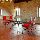 Handgjord matbord med glasskiva tillverkad i Italien - Principe Viadurini