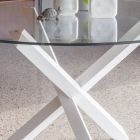 Matbord med bas i massiv bok och skiva i härdat glas - vintergrön Viadurini