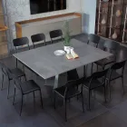 Matbord som förlängs och vidgas i melamin och metall - Devendra Viadurini