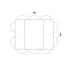 Matbord som förlängs och vidgas i melamin och metall - Devendra Viadurini