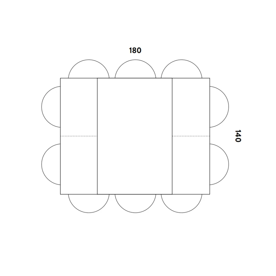 Matbord som förlängs och vidgas i melamin och metall - Devendra Viadurini