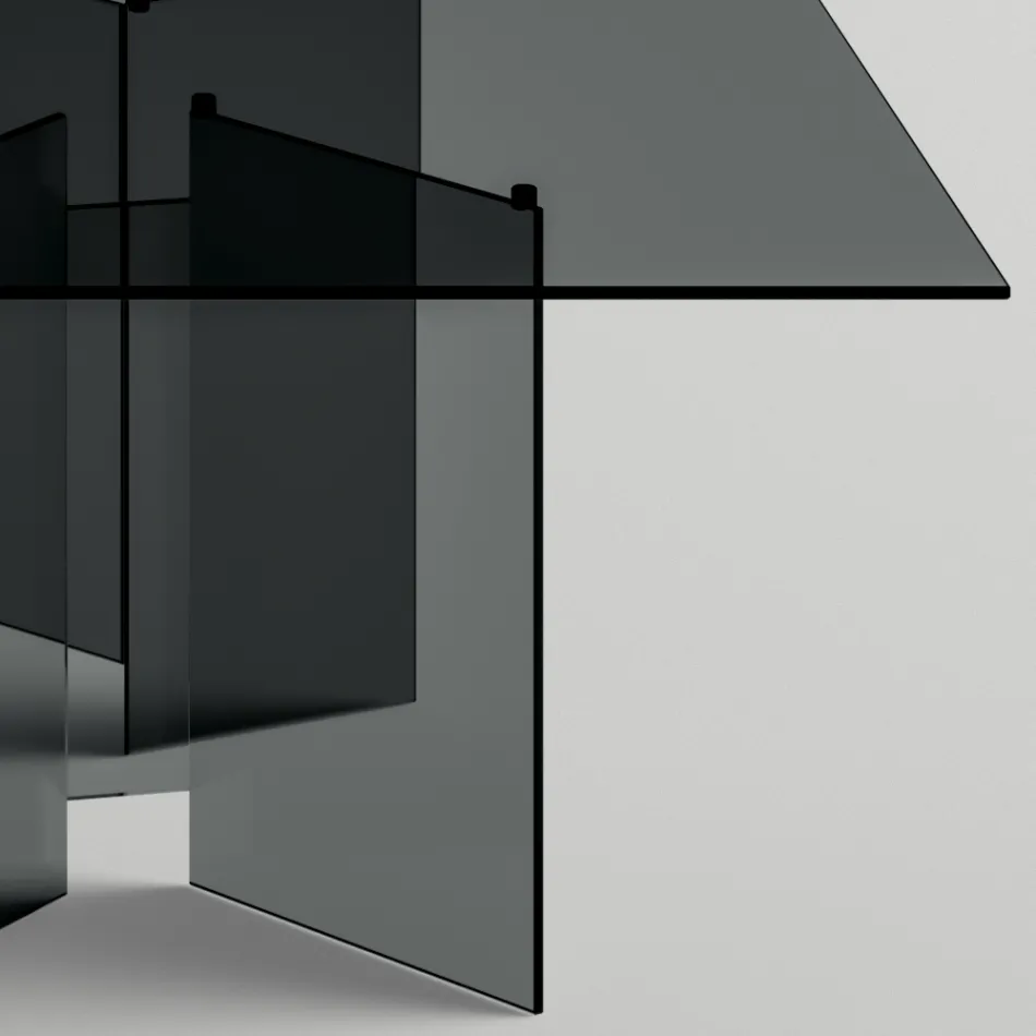 Matbord med bas och rektangulär glasskiva Tillverkat i Italien - Thommy Viadurini