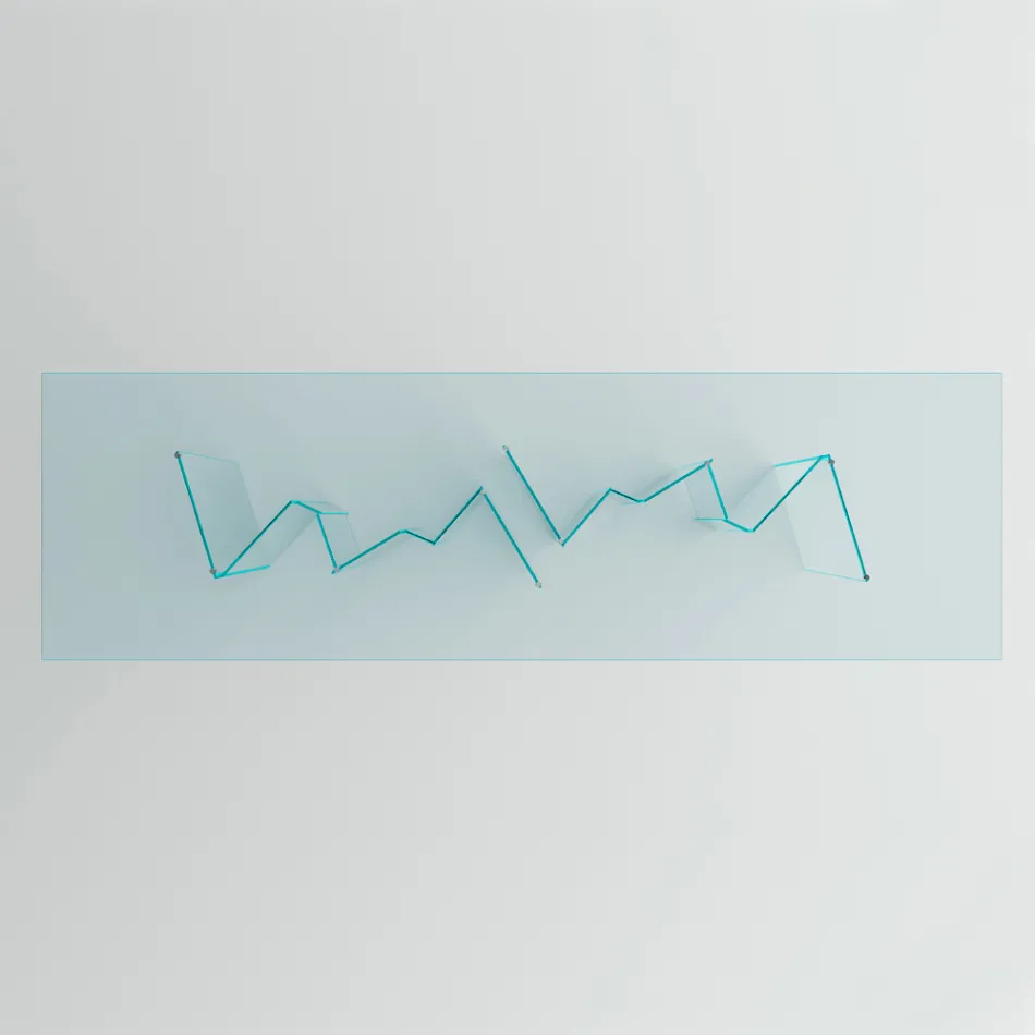 Matbord med bas och rektangulär glasskiva Tillverkat i Italien - Thommy Viadurini