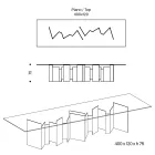 Matbord med bas och rektangulär glasskiva Tillverkat i Italien - Thommy Viadurini