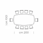 Matbord med fatformad skiva i HPL-laminat Tillverkat i Italien - Settimmio Viadurini