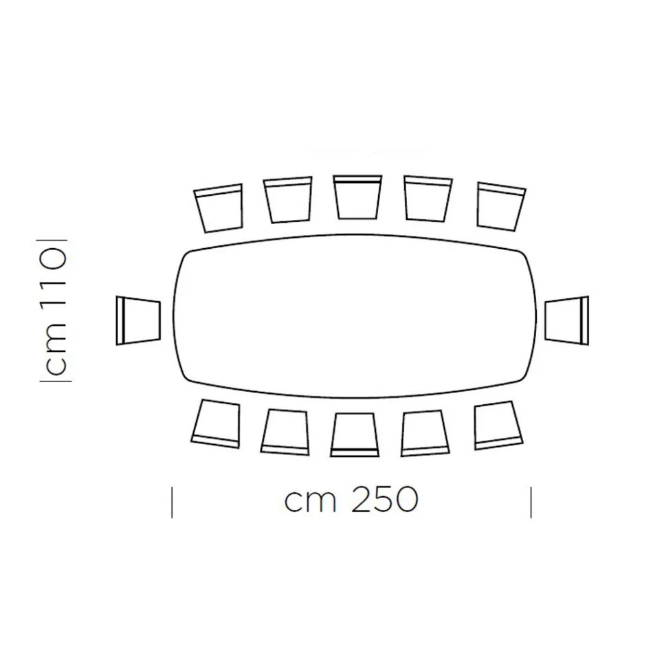 Matbord med fatformad skiva i HPL-laminat Tillverkat i Italien - Settimmio Viadurini