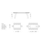 Matbord med utdragbar glasskiva Tillverkat i Italien - Antimo Viadurini