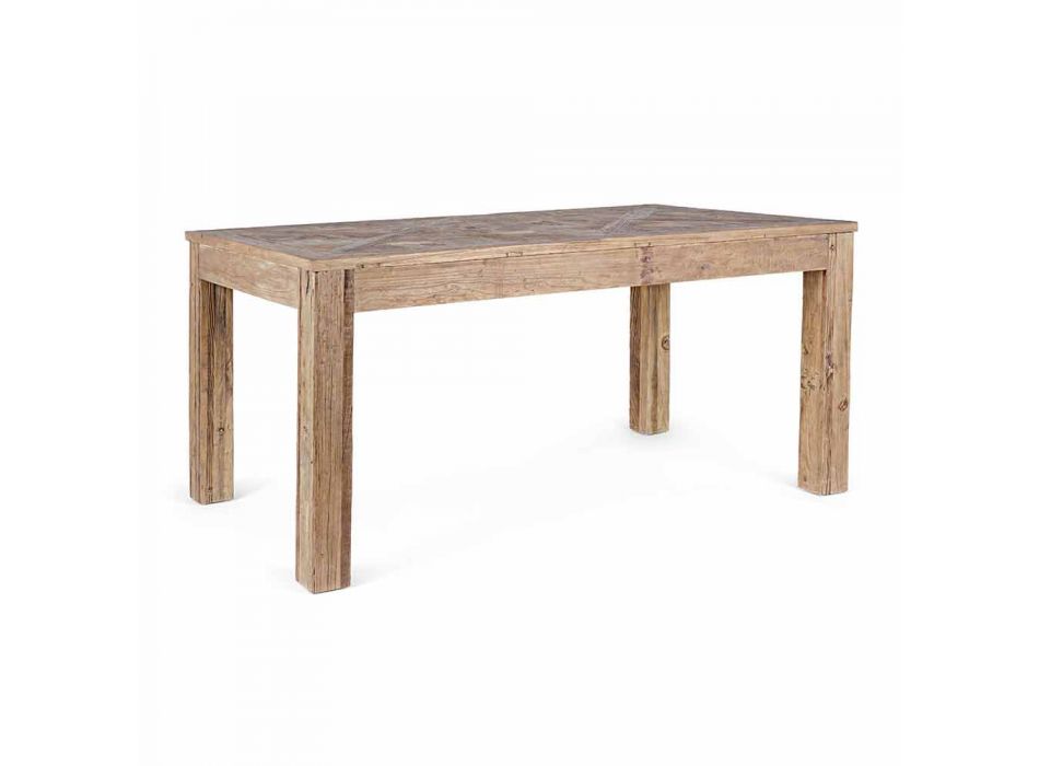 Homemotion matbord med topp och ben i Elm Wood - Elm Viadurini