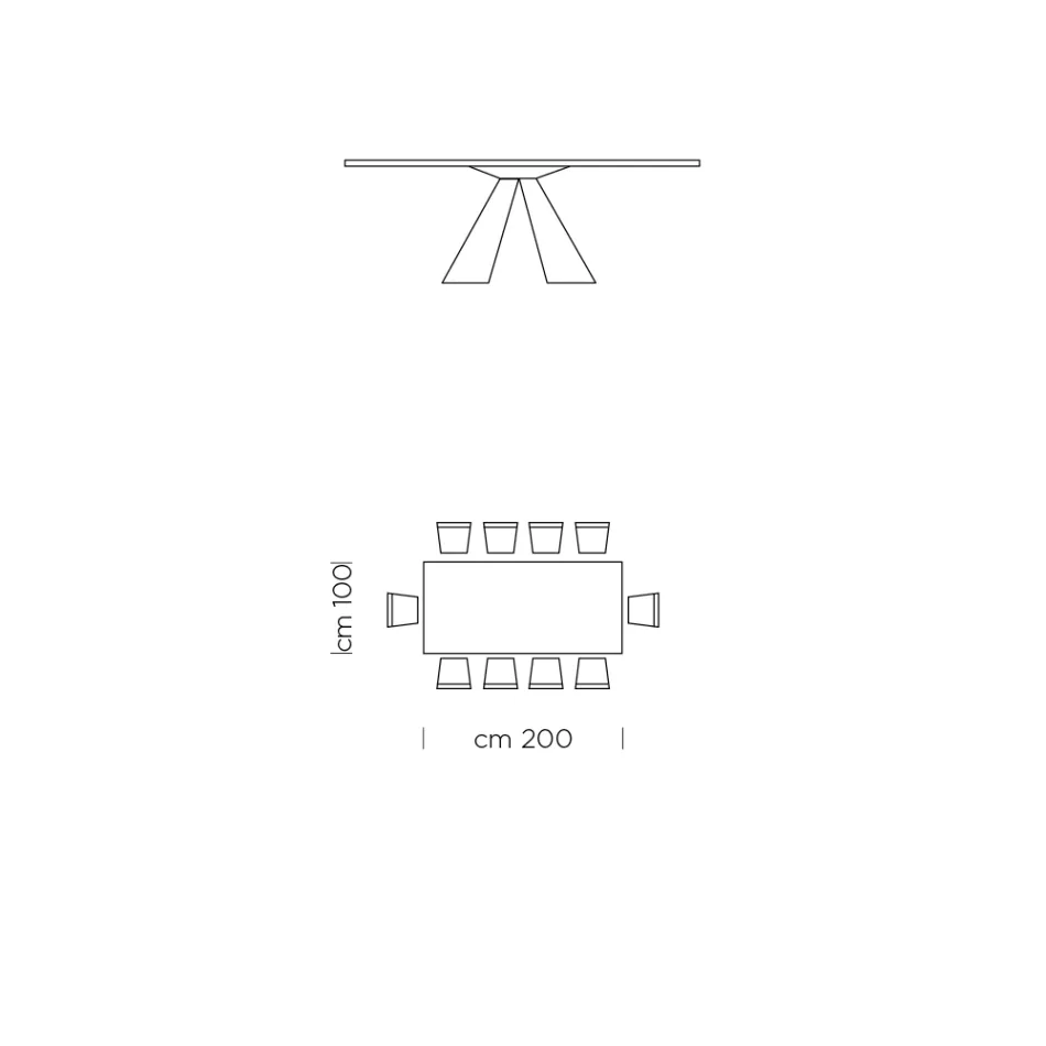 Matbord med Fenix-skiva och stålunderrede Tillverkat i Italien - Dalmatisk Viadurini