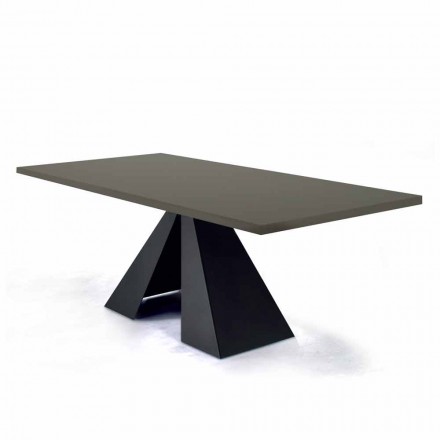 Matbord med Fenix-skiva och stålunderrede Tillverkat i Italien - Dalmatisk Viadurini