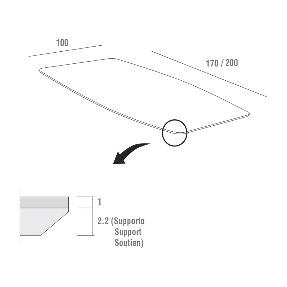Matbord med Hpl-topp och metallbas Tillverkad i Italien - Aresto Viadurini