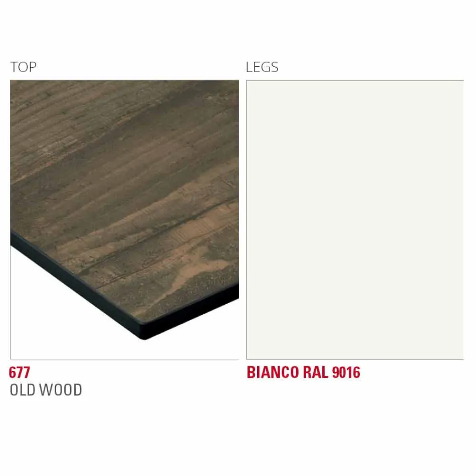 Matbord med Hpl-topp och metallbas Tillverkad i Italien - Aresto Viadurini