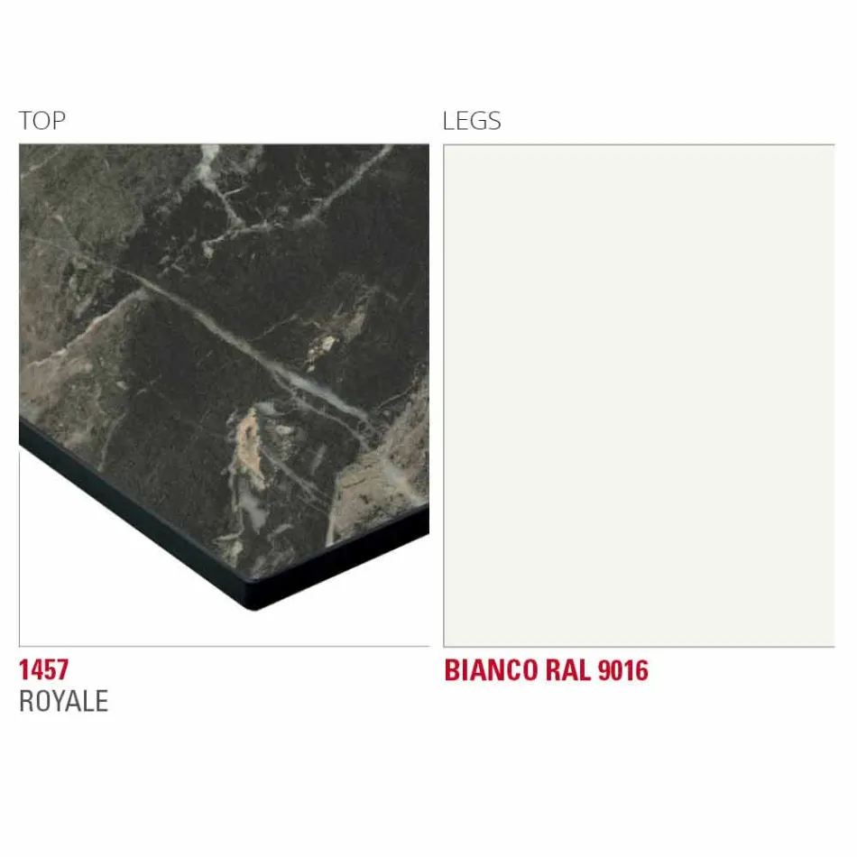 Matbord med Hpl-topp och metallbas Tillverkad i Italien - Aresto Viadurini