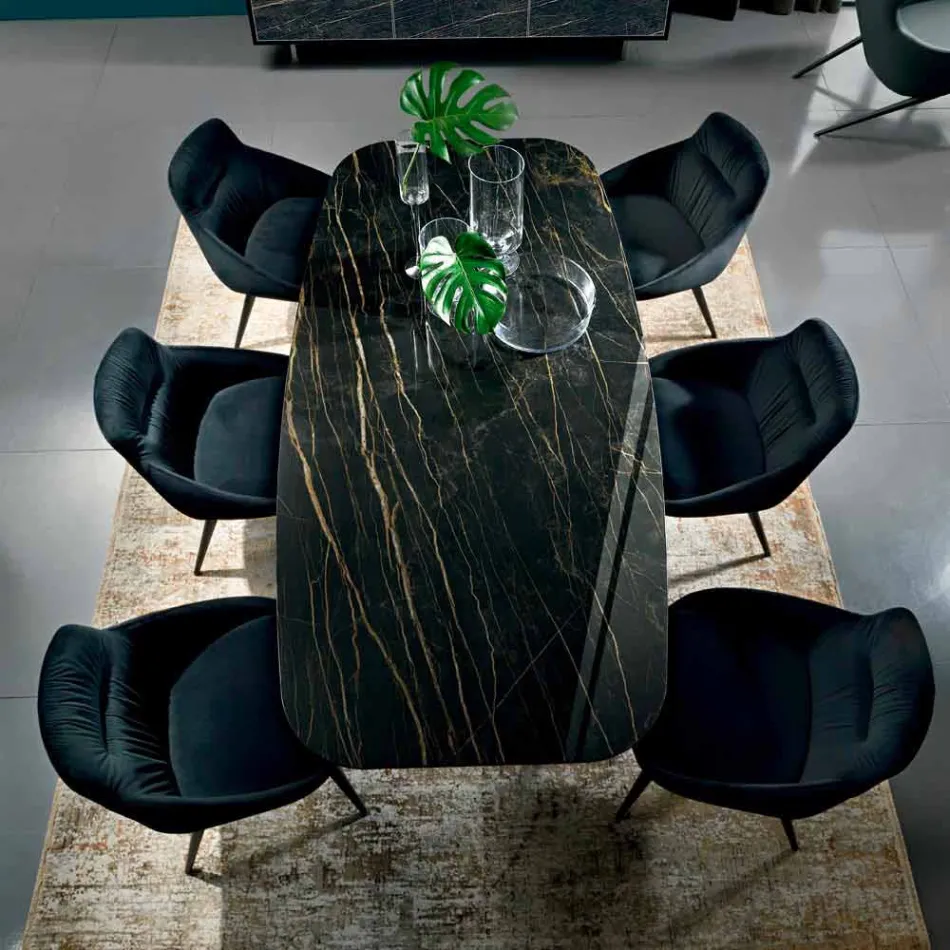 Matbord med skiva i Fine Made in Italy Hypermarble - Settimmio Viadurini