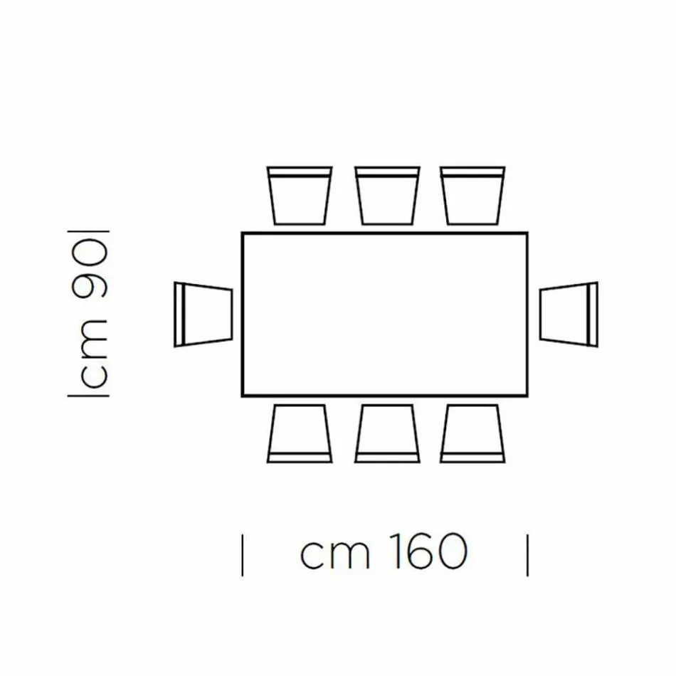 Matbord med fanerad träskiva Tillverkat i Italien - Settimmio Viadurini