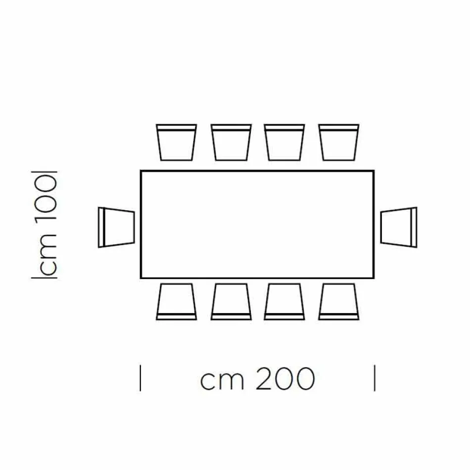 Matbord med fanerad träskiva Tillverkat i Italien - Settimmio Viadurini