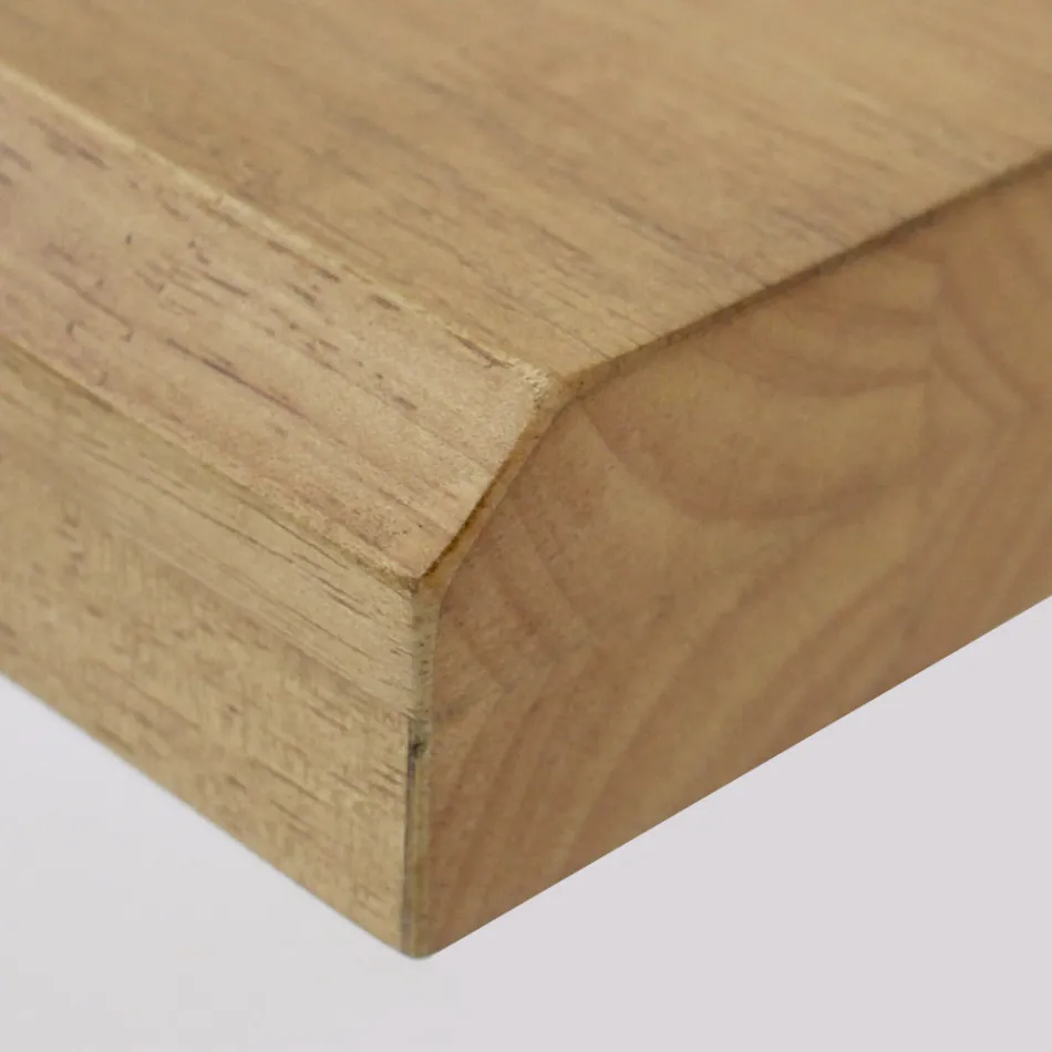 Matbord med skiva i äkta massivt trä och underrede i metall - Ibisco Viadurini