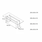 Matbord med rökt glasskiva och metallbas 4 Mått - Speck Viadurini