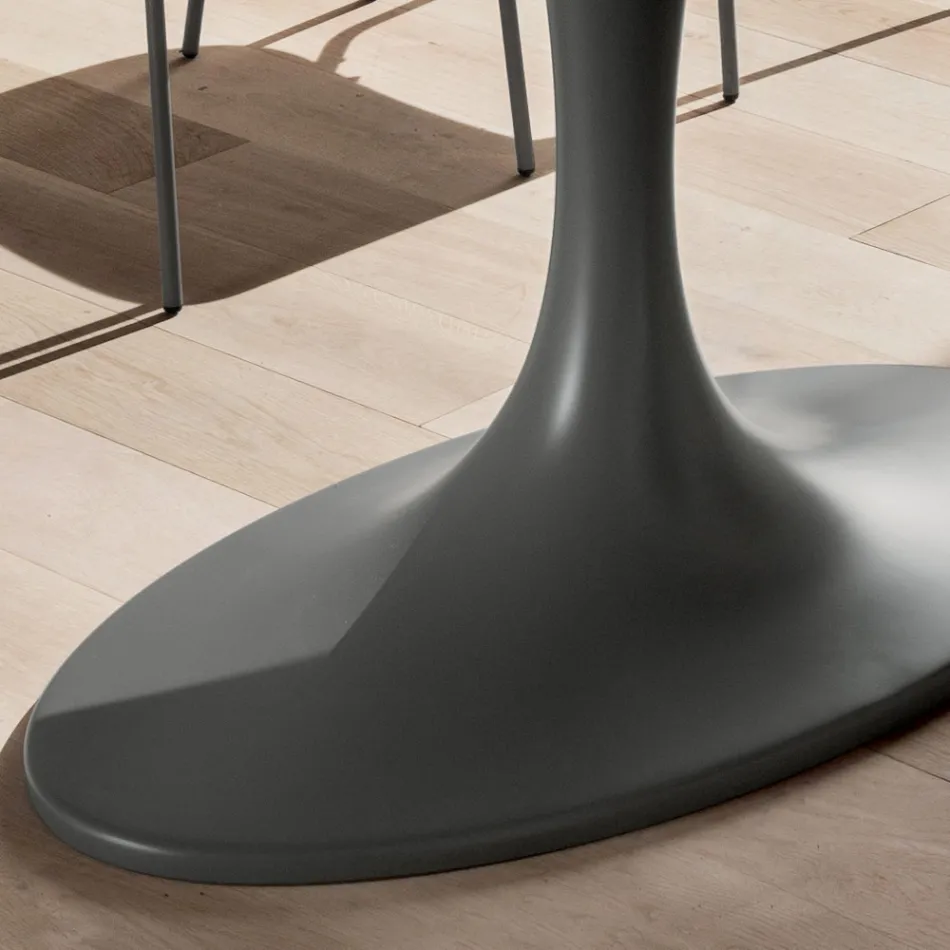 Kvalitetsmatbord med Made in Italy Lackerad glasskiva - Brontolo Viadurini