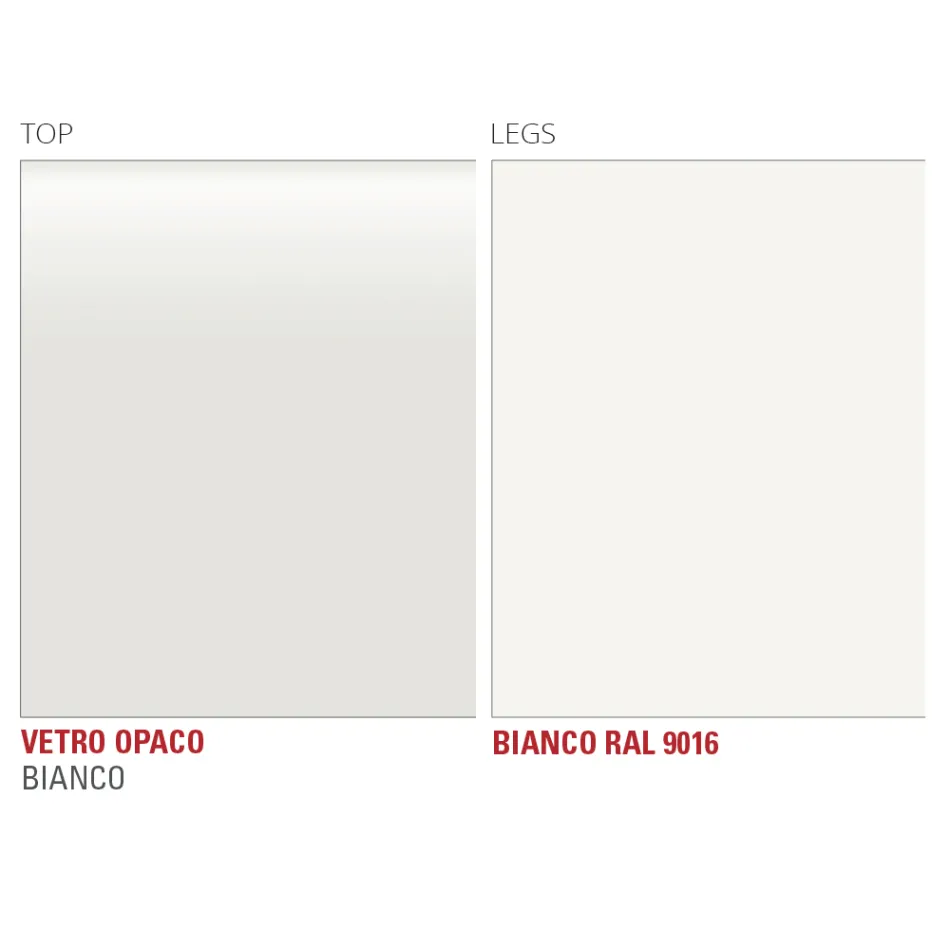 Kvalitetsmatbord med Made in Italy Lackerad glasskiva - Brontolo Viadurini