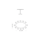 Matbord med oval fanerad skiva Made in Italy - Dollars Viadurini