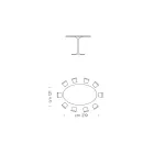 Matbord med oval skiva i HPL-laminat Made in Italy - Dollars Viadurini
