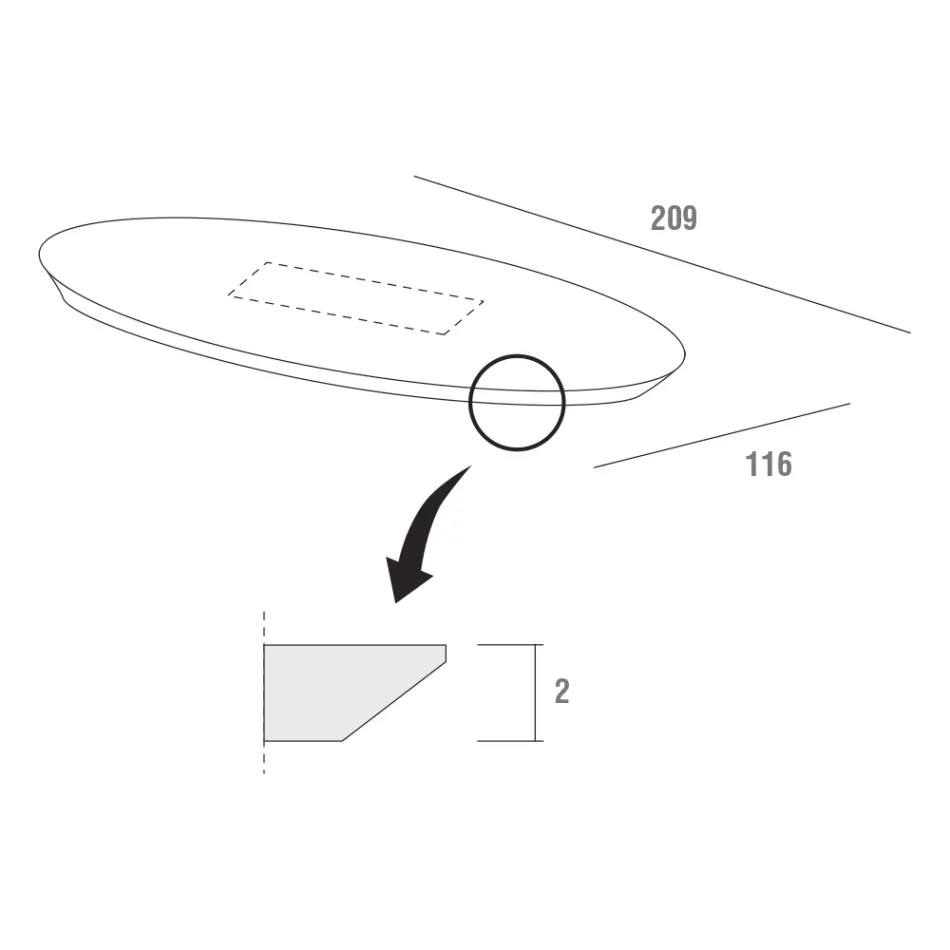 Matbord med oval plywoodskiva Tillverkat i Italien - Brontolo Viadurini