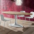 Matbord med oval topp i flerskiktat tillverkat i Italien - Brontolo