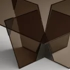 Matbord med fyrkantig skiva och glasunderrede Tillverkat i Italien - Tiseo Viadurini