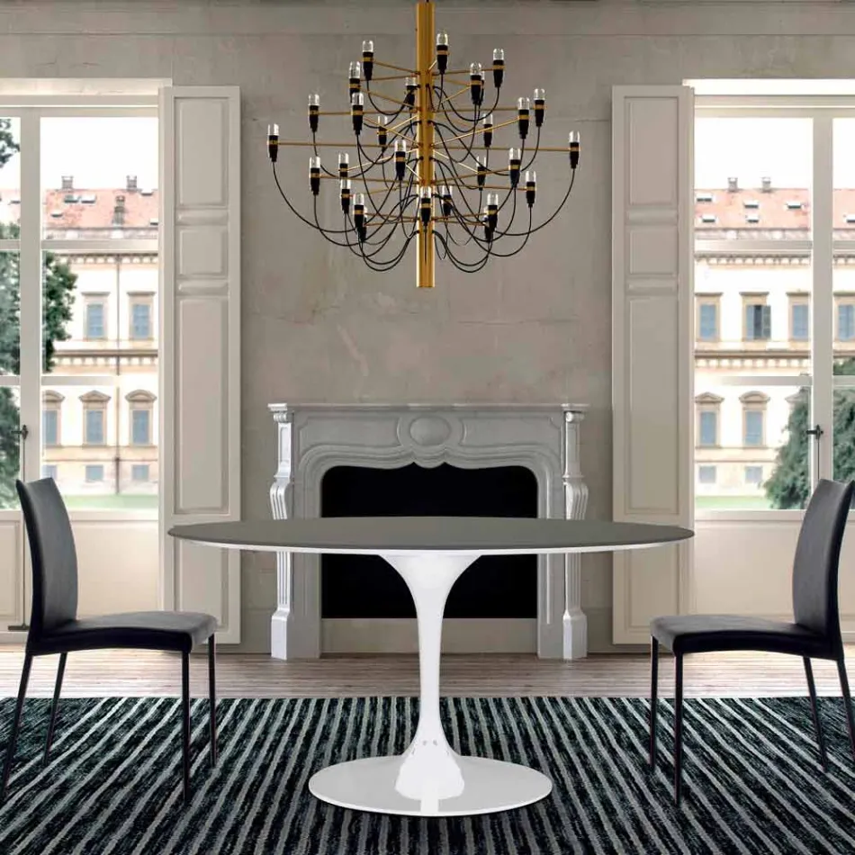 Matbord med rund skiva i hög kvalitet Fenix Made in Italy - Dollars Viadurini