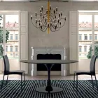 Matbord med rund skiva i hög kvalitet Fenix Made in Italy - Dollars Viadurini