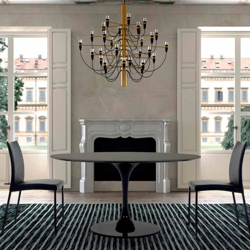 Matbord med rund skiva i hög kvalitet Fenix Made in Italy - Dollars Viadurini