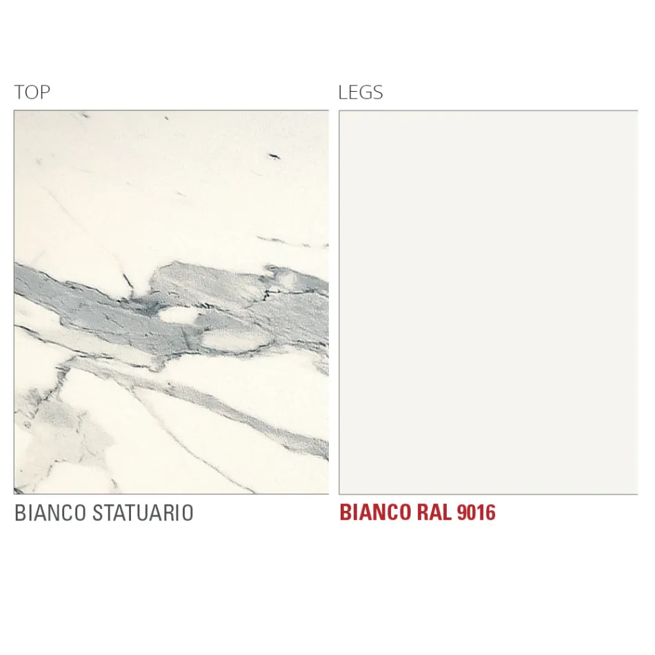 Matbord med rund laminamskiva Made in Italy - Lingotto Viadurini