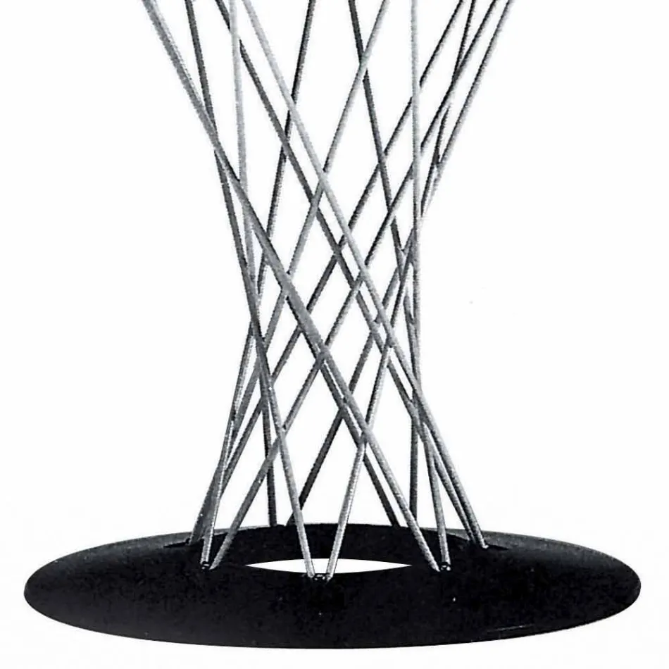 Matbord med rund skiva i svart laminat tillverkad i Italien - Plaza Viadurini