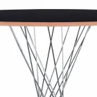 Matbord med rund skiva i svart laminat tillverkad i Italien - Plaza Viadurini