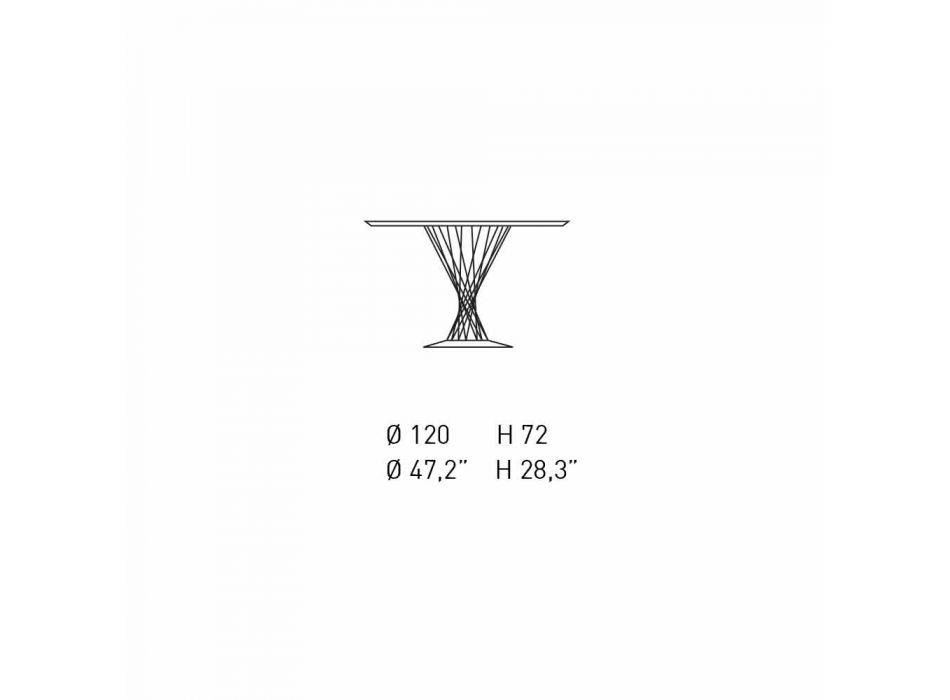 Matbord med rund skiva i svart laminat tillverkad i Italien - Plaza Viadurini