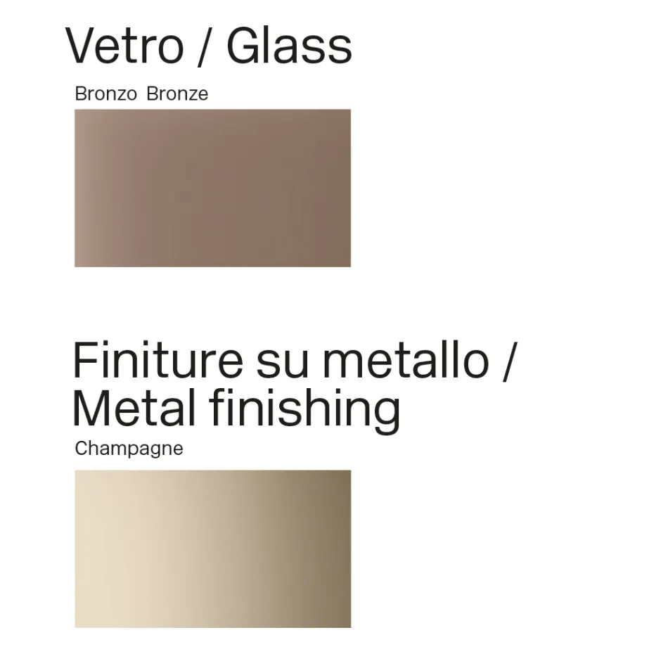 Opalia 320 cm matbord i glas och metall, tillverkat i Italien Viadurini