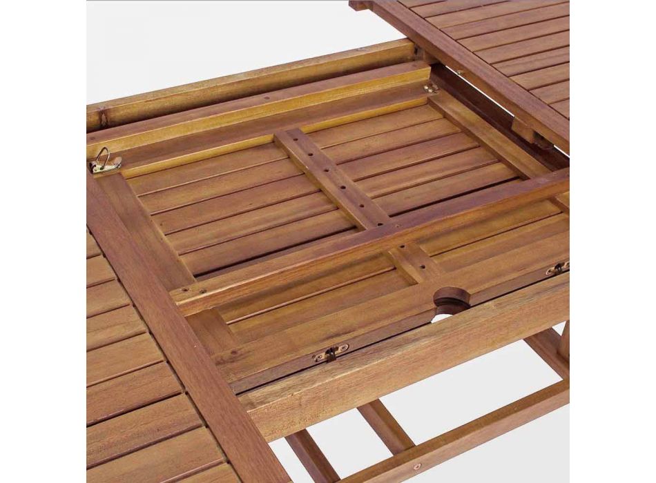 Utdragbart matbord utomhus upp till 240 cm i trä - Kaley Viadurini