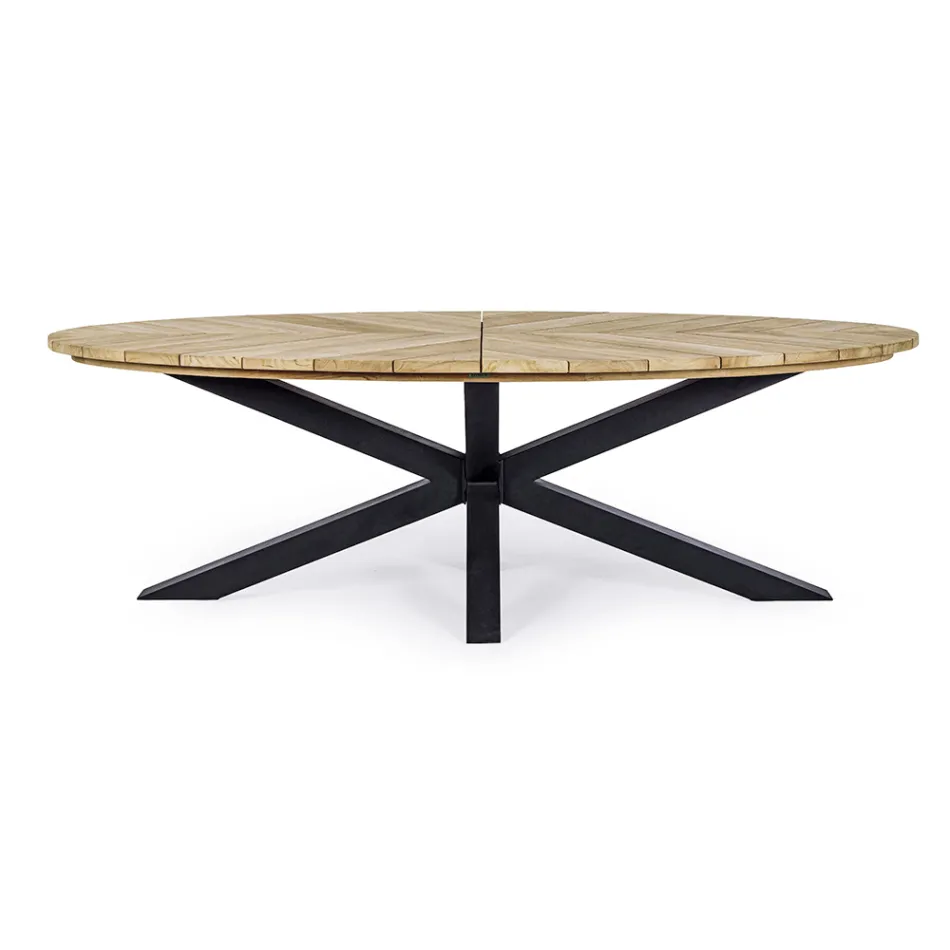 Utomhusmatbord med oval teakskiva, Homemotion - Selenia Viadurini