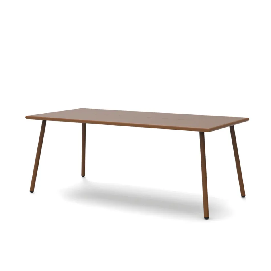 Rektangulärt utematbord i galvaniserat stål Tillverkat i Italien - Elvia Viadurini