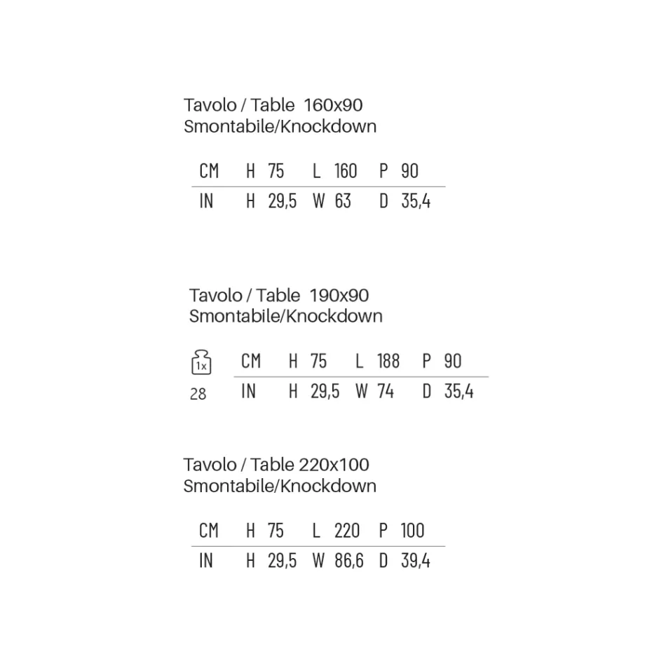 Rektangulärt utematbord i galvaniserat stål Tillverkat i Italien - Elvia Viadurini